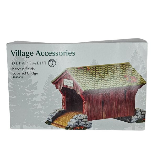 Department 56 Village Accessories Harvest Fields Covered Bridge #4047608 - Picture 1 of 7